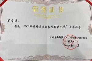 ly(中国)集团CEO罗宁弟荣膺番禺区杰出产业人才奖